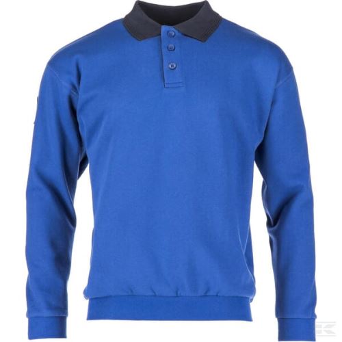 Polo mikina, unisex, bavlna/polyester, modrá, Kramp Original