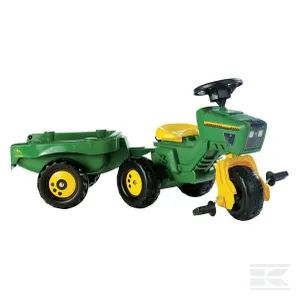 Tříkolka s čelním nakladačem a přívěsem, John Deere, rollyTrac by Rolly Toys